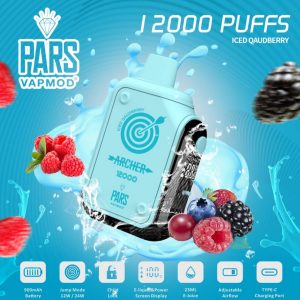 Pars Vapmod Archer 12000 Puffs Iced Qaudberry